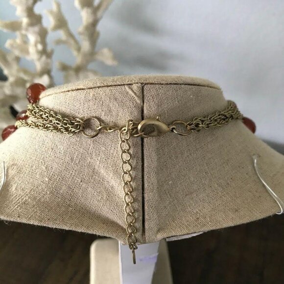 Vintage Robert Rose Multi-Strand Amber Crystal Statement Necklace - Picture 4 of 5